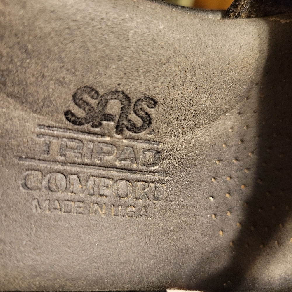 SAS Womens Black leather tri-comfort low heeled sandal Made in the USA Size 8N - Picture 7 of 7